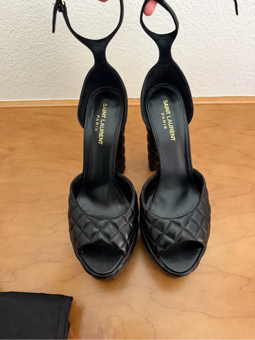 Saint Laurent Black Quilted Leather Platforms